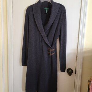 Lauren Ralph Lauren Sweater Dress Faux Wrap M